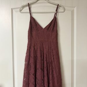 Fame and Partners Mauve Lace Maxi Dress